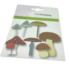 CraftEmotions Die - paddestoelen mix Card 11x9cm -cm -cm