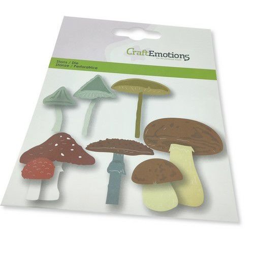 CraftEmotions CraftEmotions Die - paddestoelen mix Card 11x9cm -cm -cm