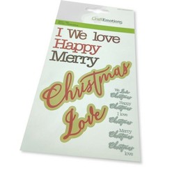 CraftEmotions Die - tekst Christmas Love Card 10,5x14,8cmcm