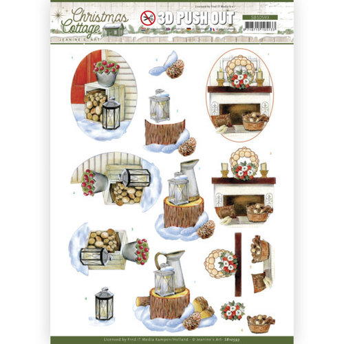 SB10593 - Uitdrukvel - Jeanines Art - Christmas Cottage - Wood Decorations