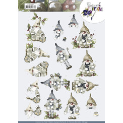 CD11441 - 10 stuks knipvel - Precious Marieke - Christmas Gnomes