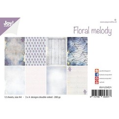 Joy! Crafts Papierset - Design Floral Melody 12vl 6011/0671 A4 - 200gr