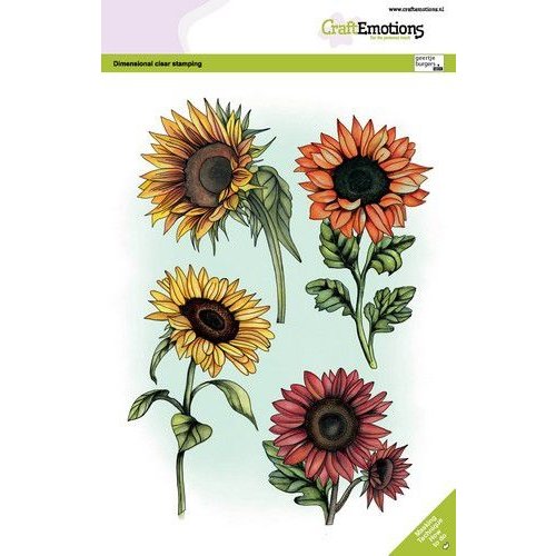 CraftEmotions CraftEmotions clearstamps A5 - Zonnebloemen GB Dimensional stamp
