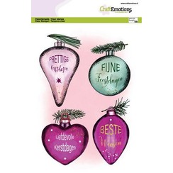 CraftEmotions clearstamps A5 - Kerstballen met losse tekst (NL) GB Dimensional stamp