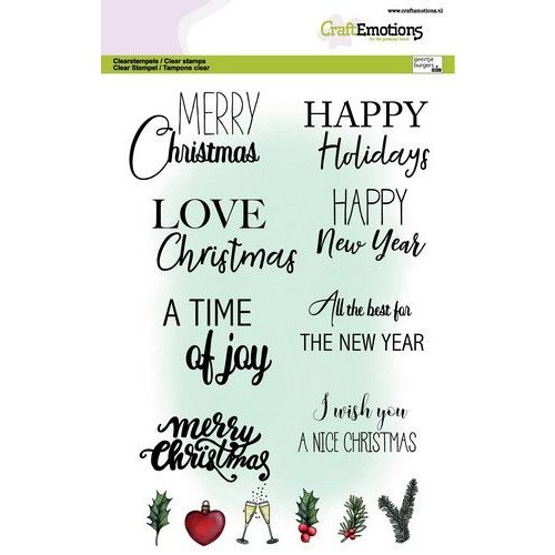 CraftEmotions CraftEmotions clearstamps A5 - Text Christmas cards (Eng) GB Dimensional stamp
