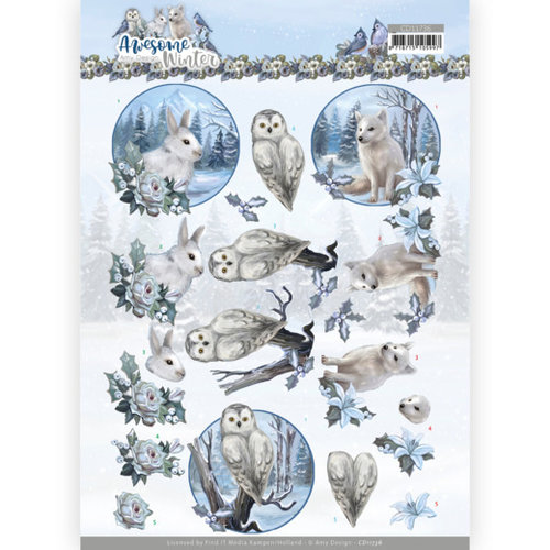 Card Deco CD11736 - 10 stuks knipvel - Amy Design - Awesome Winter - Winter Animals