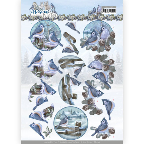 Card Deco CD11737 - 10 stuks knipvel - Amy Design - Awesome Winter - Winter Birds