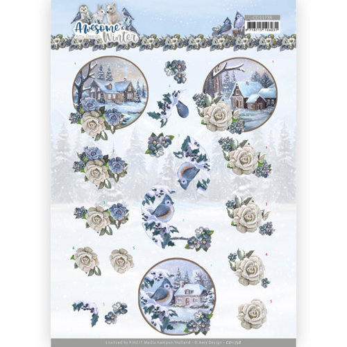 Card Deco CD11738 - 10 stuks knipvel - Amy Design - Awesome Winter - Winter Village