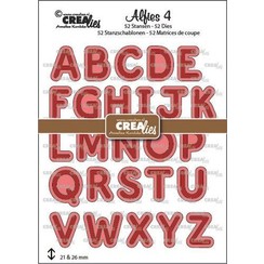 Crealies Alfies no. 4 (hoofdletters met schaduw) CLALF04 21 & 26 mm