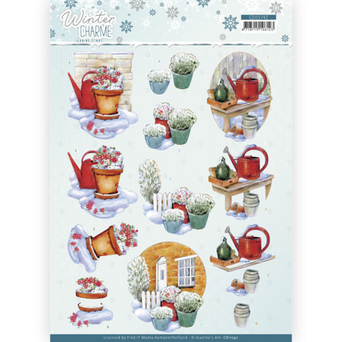 Jeanines Art CD11742 - 10 stuks Knipvel - Jeanines Art - Winter Charme - Watering Can