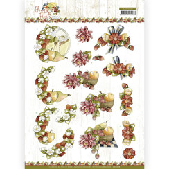 CD11718 - 3D Cutting Sheet - Precious Marieke - Flowers and Fruits - Flowers and Strawberries