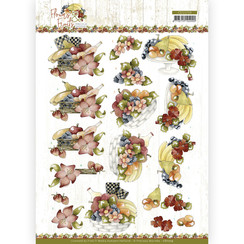 CD11719 - 3D Cutting Sheet - Precious Marieke - Flowers and Fruits - Flowers and Bananas