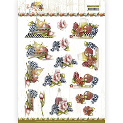 CD11720 - 3D Cutting Sheet - Precious Marieke - Flowers and Fruits - Flowers and Grapes