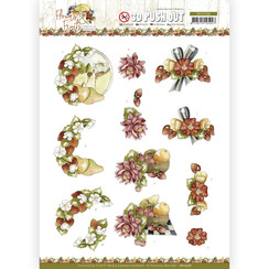 SB10586 - 3D Push Out - Precious Marieke - Flowers and Fruits - Flowers and Strawberries