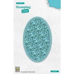 STAD007 - Nellie's Choice Stamping Die - Ovaal Bloemen STAD007 83x133mm (10-21)