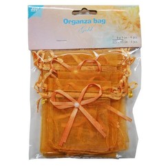 Joy! Crafts Organza zakjes - goud 6300/0044 6st. 12,5x9,5cm/ 4 st.9x7cm