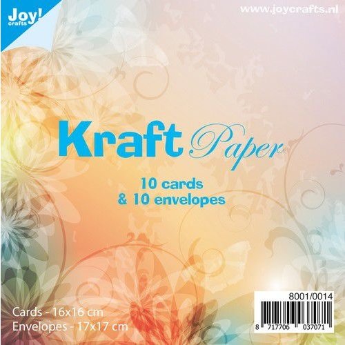 Joy!Crafts Joy! Crafts Kraftkaarten met enveloppen - 17x17cm 8001/0014 10 st. Kaarten 160x160mm