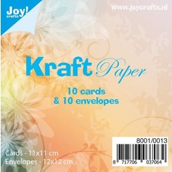 Joy! Crafts Kraftkaarten met enveloppen - 12x12 cm 8001/0013 10 st.   kaart 110x110mm/enveloppe 120x120mm