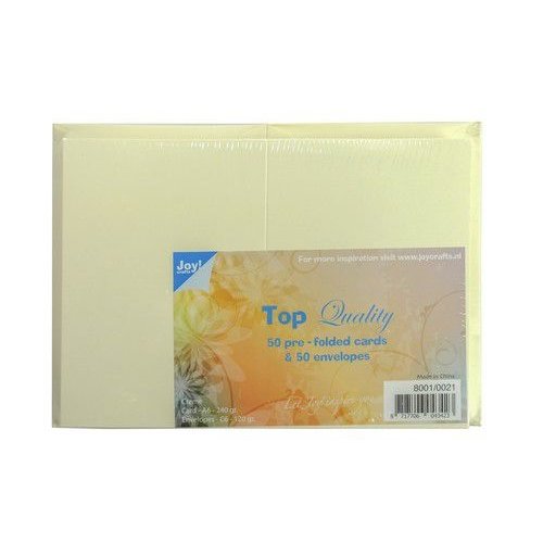 Joy!Crafts Joy! Crafts TOP Quality Kaarten A6 en Enveloppen Creme C6 8001/0021 50 st- 240 gr kaart - 120 gr enveloppe