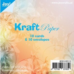 Joy! Crafts Kraftkaarten met enveloppen - 14x14cm 8001/0015 10 st. Kaarten 13,5x13,5 cm