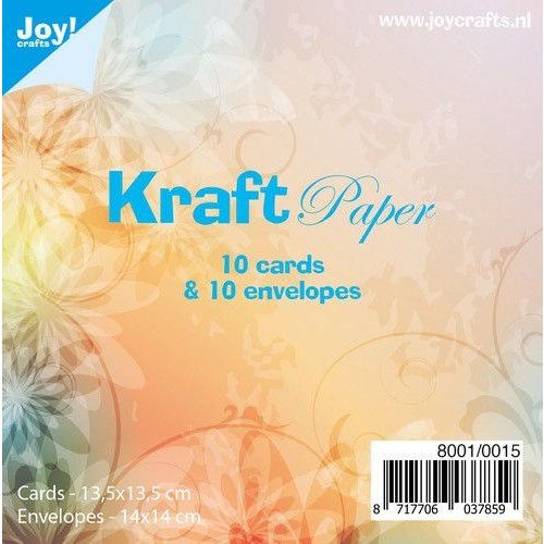 Joy!Crafts Joy! Crafts Kraftkaarten met enveloppen - 14x14cm 8001/0015 10 st. Kaarten 13,5x13,5 cm