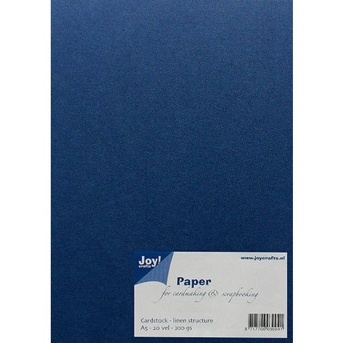 Joy!Crafts Joy! Crafts Papierset linnen structuur - donker blauw 8099/0247 A5 20 vel