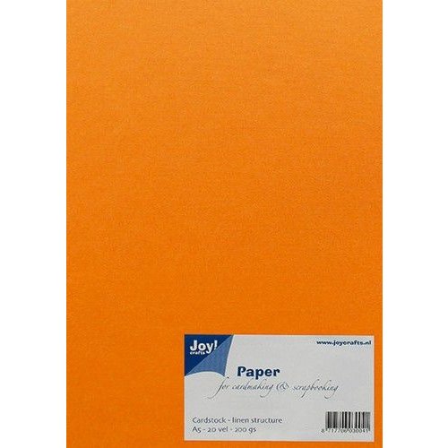 Joy!Crafts Joy! Crafts Papierset linnen structuur - oranje 8099/0255 A5 20 vel