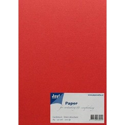Joy! Crafts Papierset linnen structuur - donker rood 8099/0256 A5 20 vel