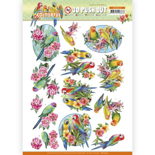 Amy Design SB10619 - Uitdrukvel - Amy Design - Colourful Feathers - Parrot