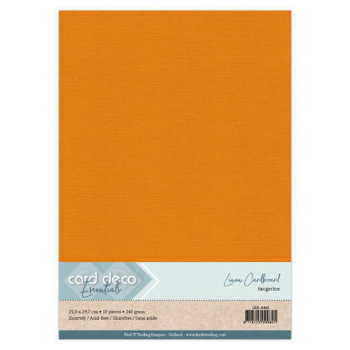 Linnen karton - A4 - Tangerine - Per 10 vel