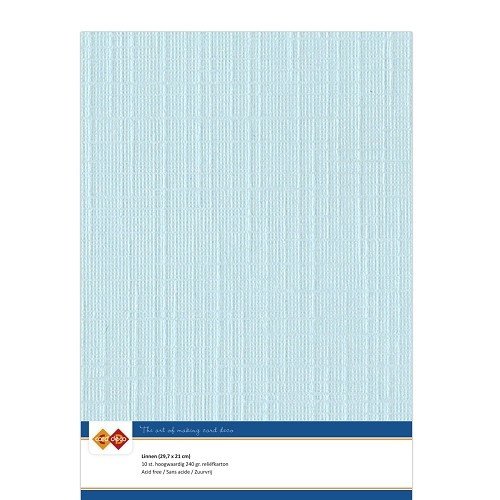 Linnen karton  - A4 - Babyblauw - Per 10 vel