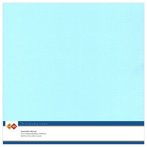 Linnen karton  - 30.5 x 30.5 - Lichtblauw - Per 10 vel