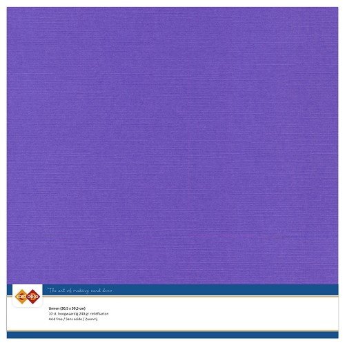 Linnen karton  - 30.5 x 30.5 - Violet - Per 10 vel