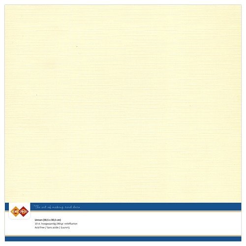 Linnen karton  - 30.5 x 30.5 - Creme - Per 10 vel