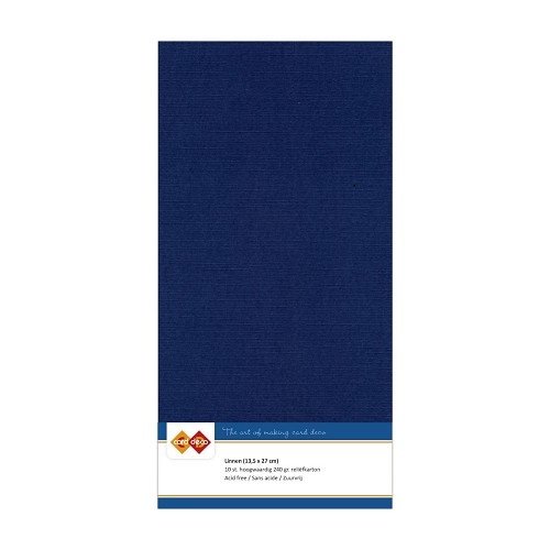 Linnen karton  - Vierkant - Donkerblauw - Per 10 vel