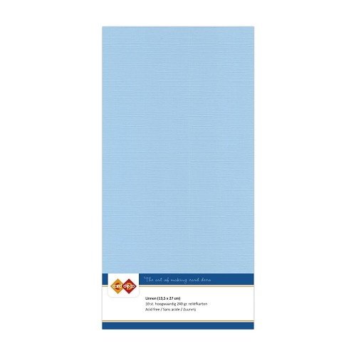 Linnen karton  - Vierkant - Zacht blauw - Per 10 vel