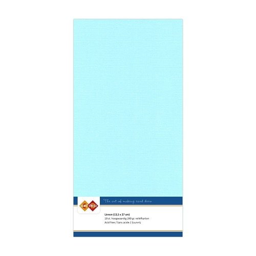 Linnen karton  - Vierkant - Lichtblauw - Per 10 vel