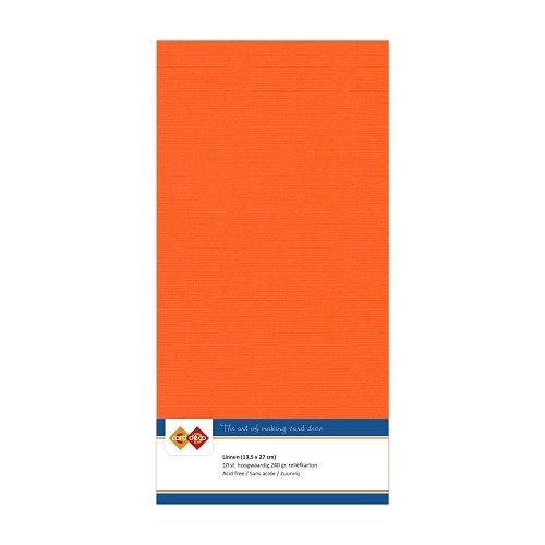 Linnen karton  - Vierkant - Oranje - Per 10 vel