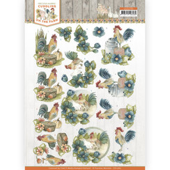 CD11760 - 10 stuks knipvel - Precious Marieke - Cuddling on the Farm - Rooster