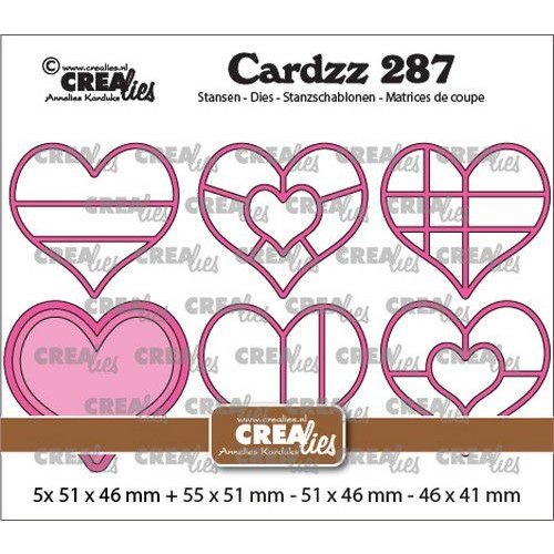 Crealies Crealies Cardzz Elements Harten CLCZ287 55x51mmmm