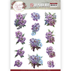 SB10623 - Uitdrukvel - Yvonne Creations - Graceful Flowers - Purple Flowers Bouquet