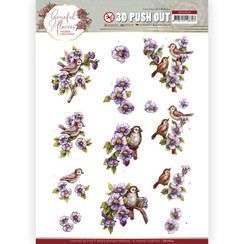 SB10624 - Uitdrukvel - Yvonne Creations - Graceful Flowers - Birds and Blackberries