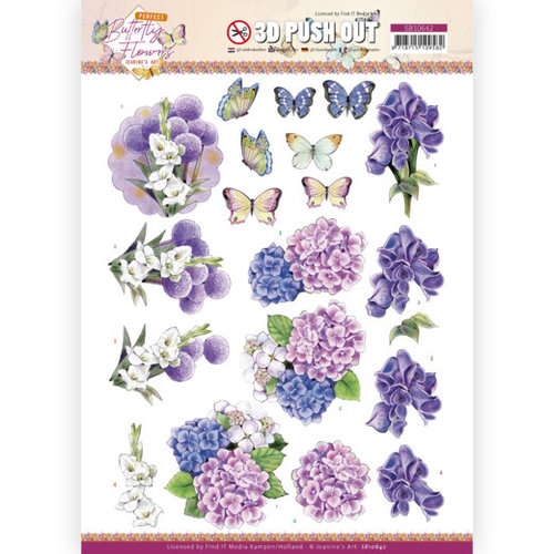 Jeanines Art SB10642 - Uitdrukvel - Jeanines Art - Perfect Butterfly Flowers - Hydrangea