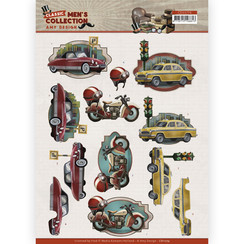 CD11774 - 10 stuks knipvel - Amy Design  Classic men's Collection - Cars