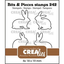 Crealies Clearstamp Bits & Pieces Konijnen omlijning BP242 19x19mm