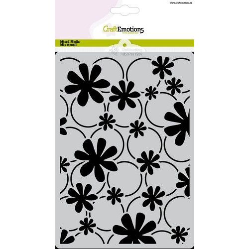 CraftEmotions CraftEmotions Mask stencil Kate - bloemen en ringen A5 Carla Creaties