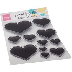 CS1093 - Colorful Silhouette - Basic Hearts