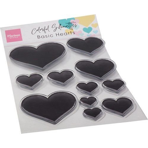 Marianne Design CS1093 - Colorful Silhouette - Basic Hearts