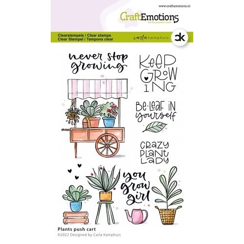 CraftEmotions CraftEmotions clearstamps A6 - Planten handkar Carla Kamphuis