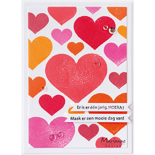 Marianne Design CS1093 - Colorful Silhouette - Basic Hearts